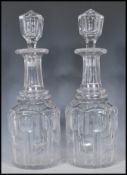 A matching pair of 19th Century Victorian cut glas