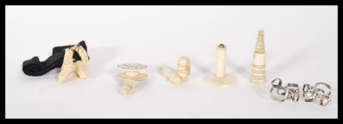 A collection of Victorian 19th Century Ivory items