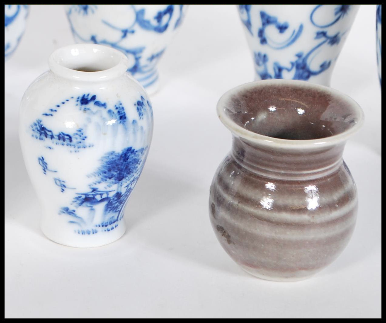 A group of 20th Century blue and white miniature o - Image 8 of 17