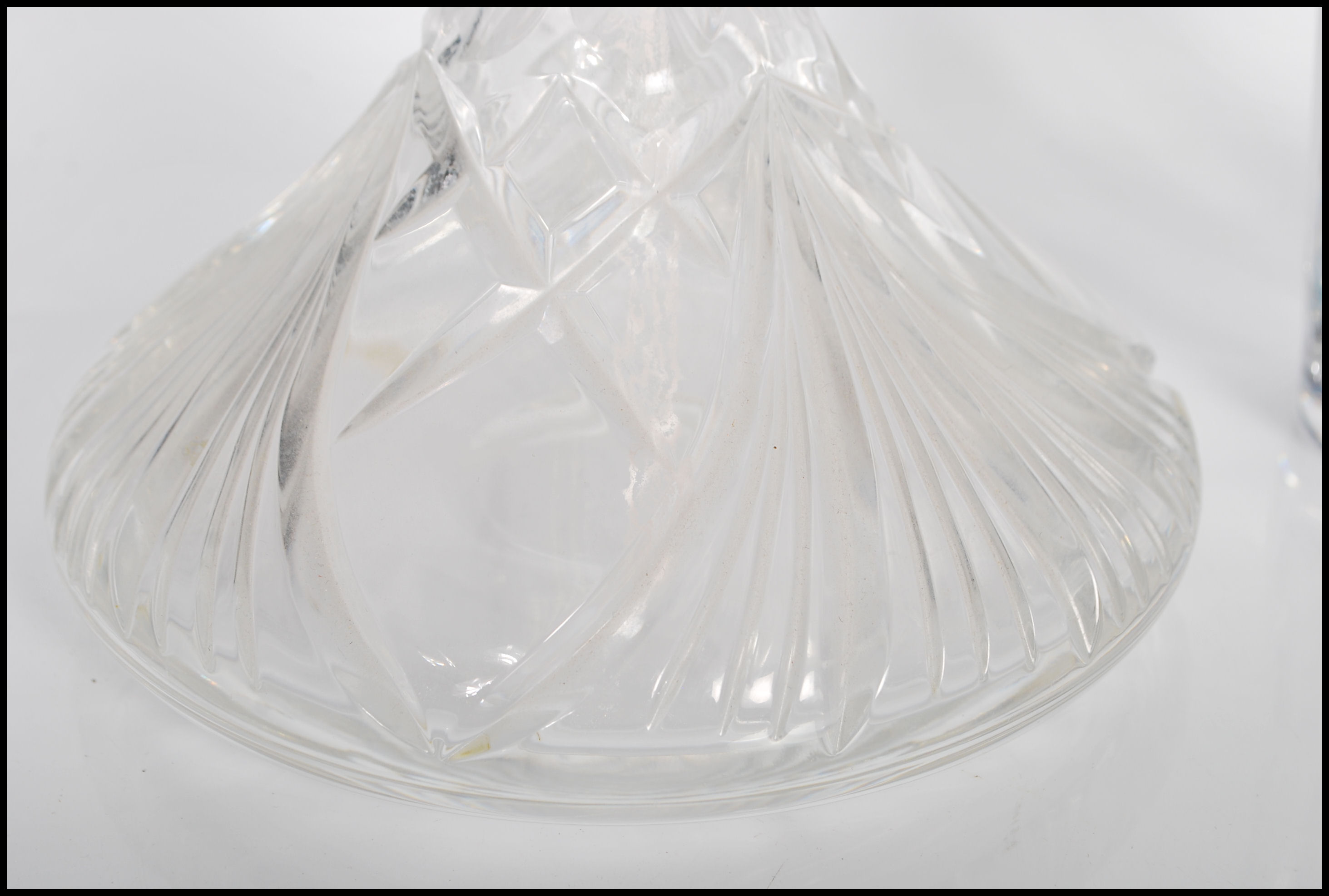 A group of three 20th Century cut glass decanters. - Image 2 of 5