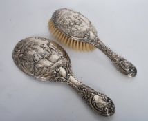 A silver hallmarked dressing table hair brush and