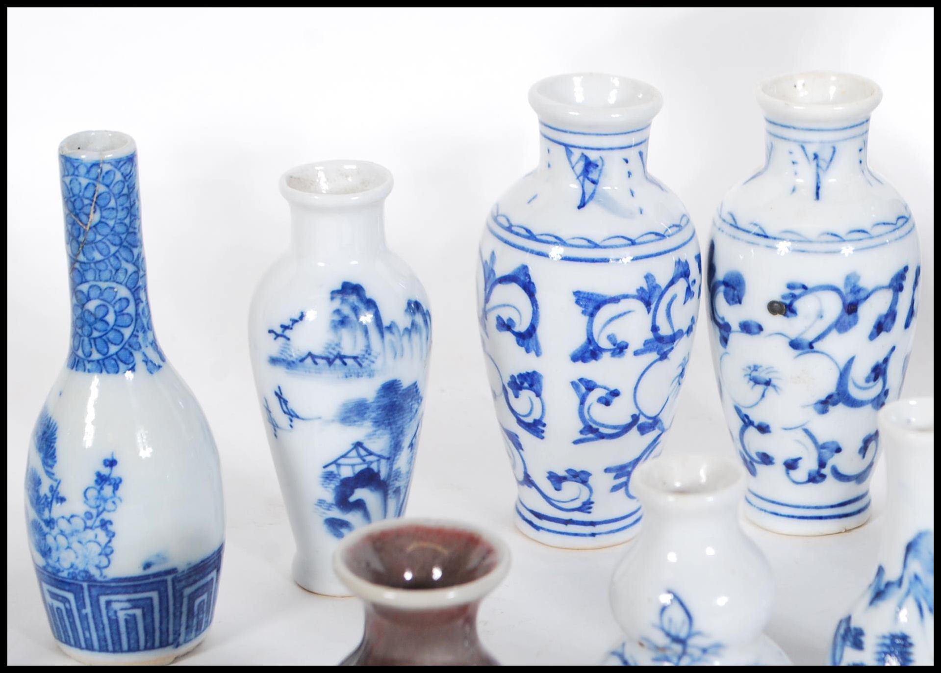 A group of 20th Century blue and white miniature o - Image 3 of 17