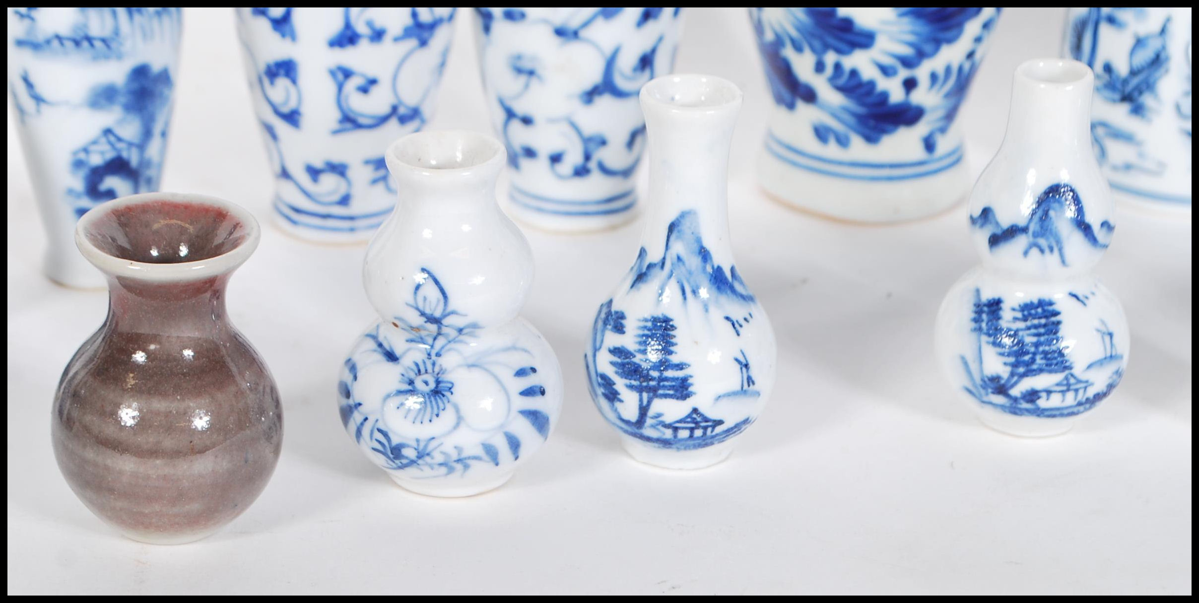 A group of 20th Century blue and white miniature o - Image 4 of 17