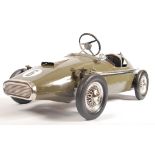 RARE VINTAGE 1960'S TRIANG VANWALL PEDAL RACING CAR IN BROWN