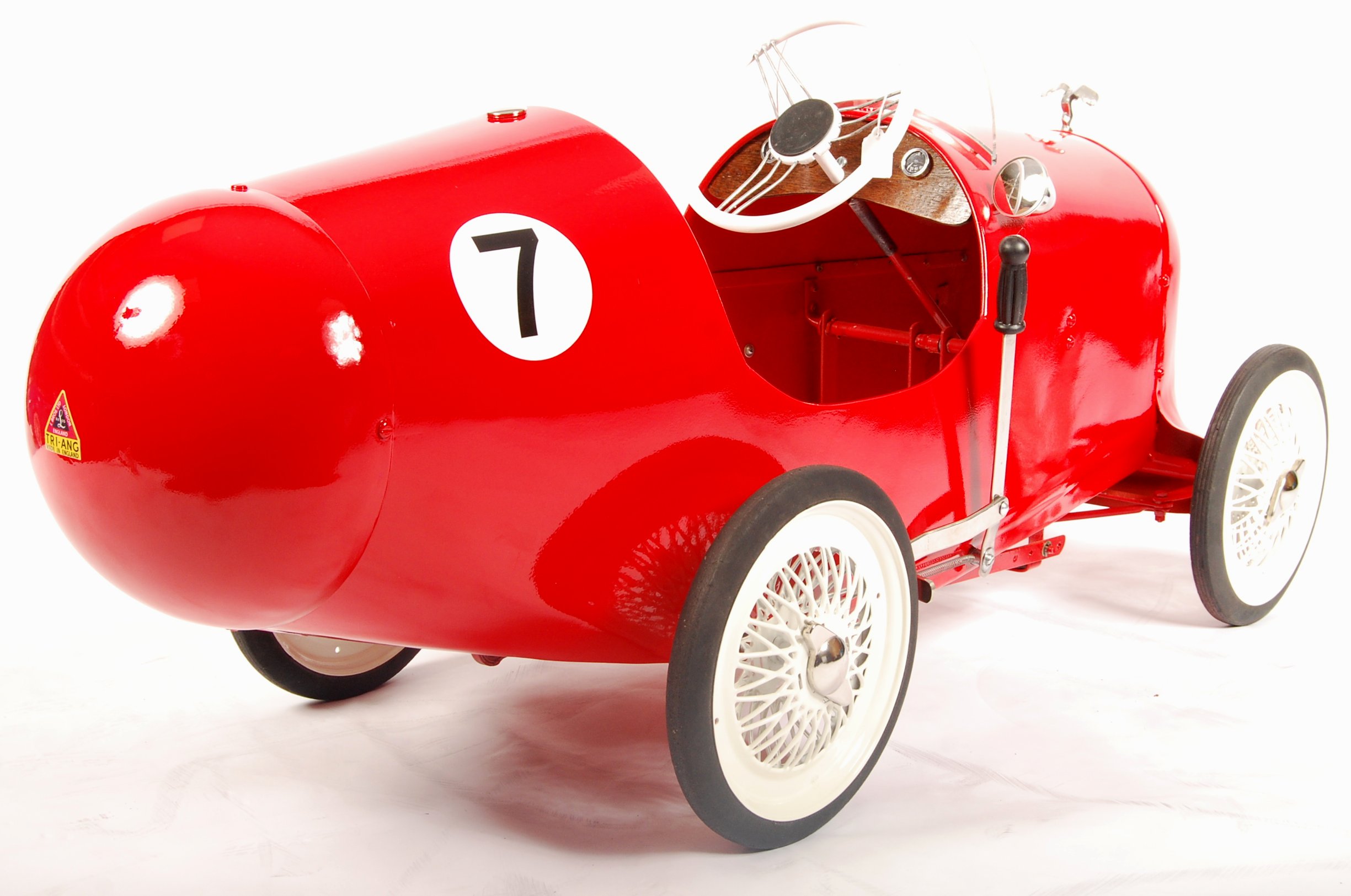 RARE VINTAGE 1960'S TRIANG RACER CHILD'S PEDAL CAR IN RED - Image 6 of 9