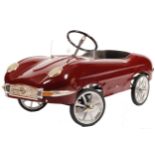 RARE 1960'S SANKO MADE E-TYPE JAGUAR CHILD'S PEDAL CAR IN BURGUNDY