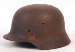 RARE WWII DOUBLE DECAL NORMANDY GERMAN M35 UNIFORM HELMET