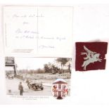 WWII D-DAY VETERAN PIPER BILL MILLIN AUTOGRAPH & UNIFORM PATCH