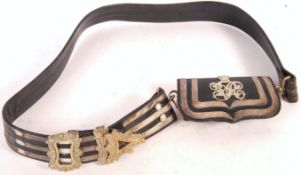 19TH CENTURY QUEEN VICTORIA BRITISH CAVALRY OFFICERS CROSS BELT