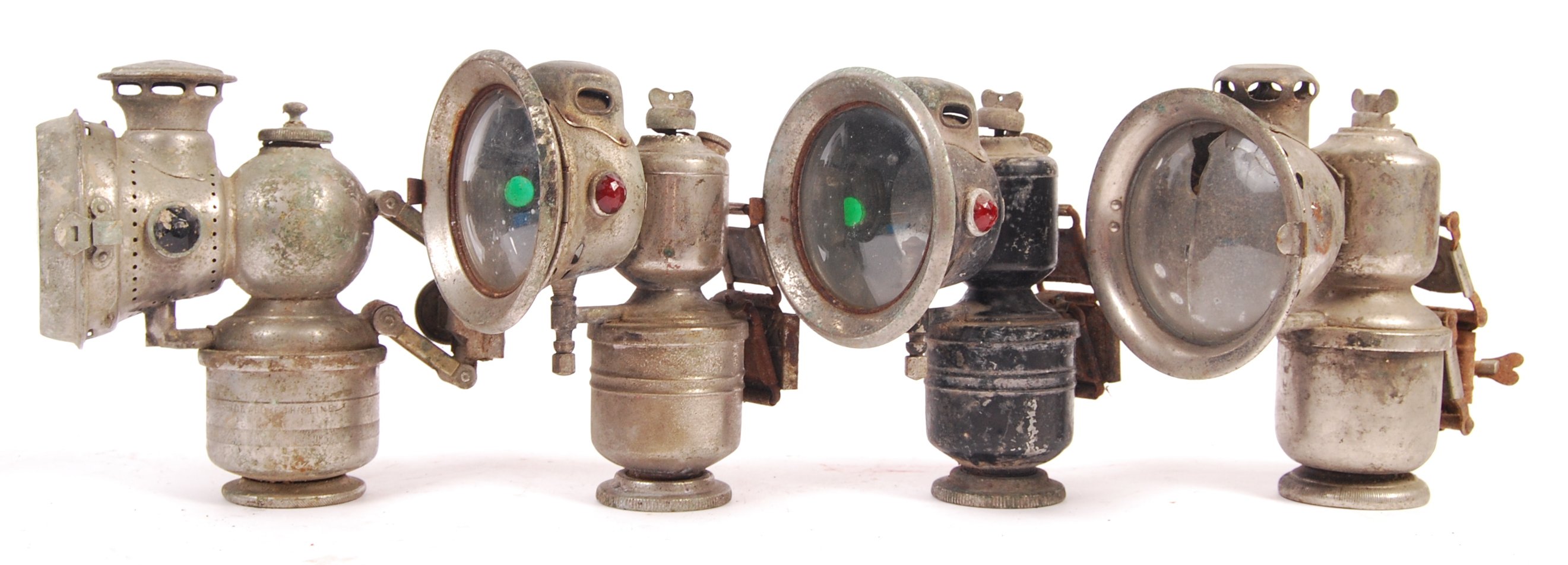 ASSORTED EARLY 20TH CENTURY VINTAGE CARBIDE MOTORCYCLE LAMPS