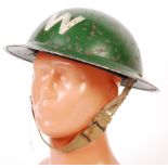 RARE WWII SECOND WORLD WAR AIR RAID WARDEN'S HELMET GREEN