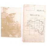 WWI FIRST WORLD WAR SOLDIER'S TRENCH MAP W/PHOTOGRAPH