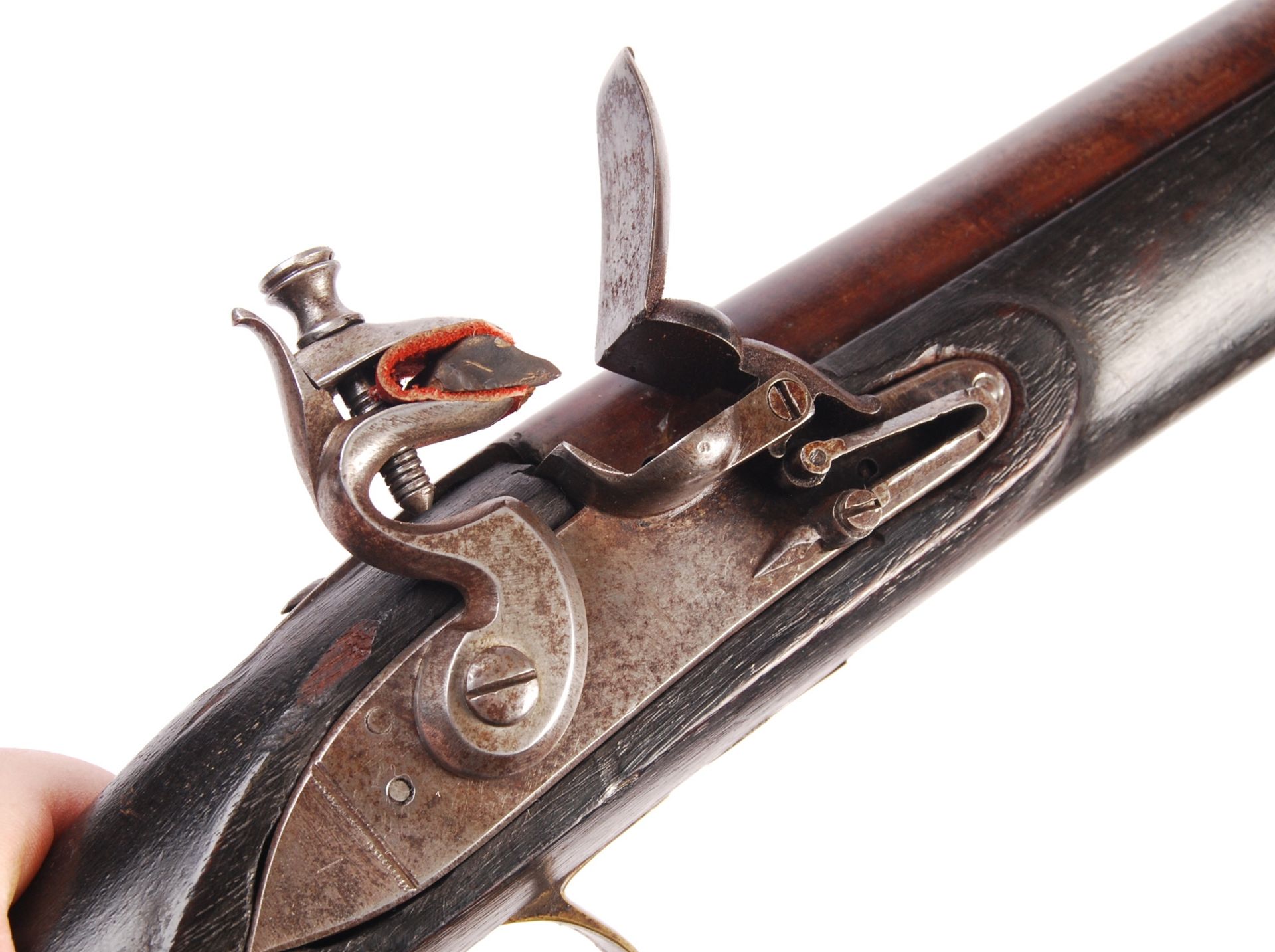 ANTIQUE 19TH CENTURY BAKER TYPE FLINTLOCK RIFLE - Bild 4 aus 6