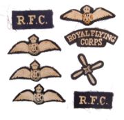 COLLECTION OF RARE WWI FIRST WORLD WAR ROYAL FLYING CORPS PATCHES