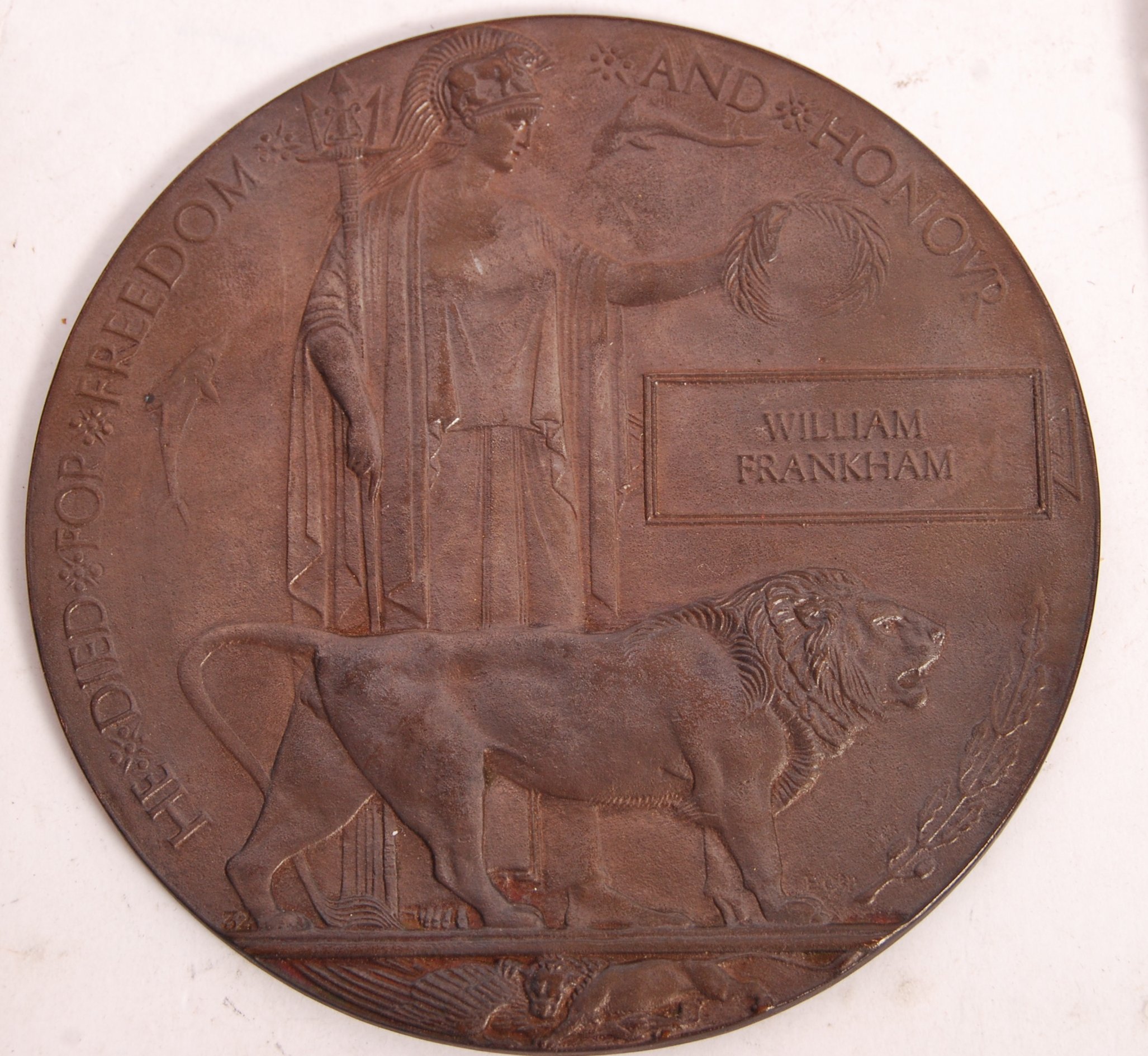 WWI FIRST WORLD WAR DEATH / MEMORIAL PLAQUE / PENNY BRISTOL ROVERS - Image 2 of 4