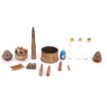 COLLECTION OF ASSORTED INERT MUNITIONS, SHELLS ETC