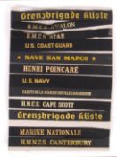 ASSORTED 20TH CENTURY CONFLICTS NAVAL CAP TALLIES