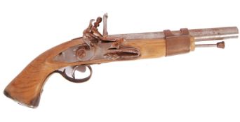 ANTIQUE STYLE FLINTLOCK PISTOL - BRANDER OF LONDON