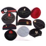 COLLECTION OF WWII & POST-WWII MILITARY FORAGE CAPS & BERETS