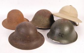 ASSORTED WWII SECOND WORLD WAR ALL STEEL COMBAT HELMETS