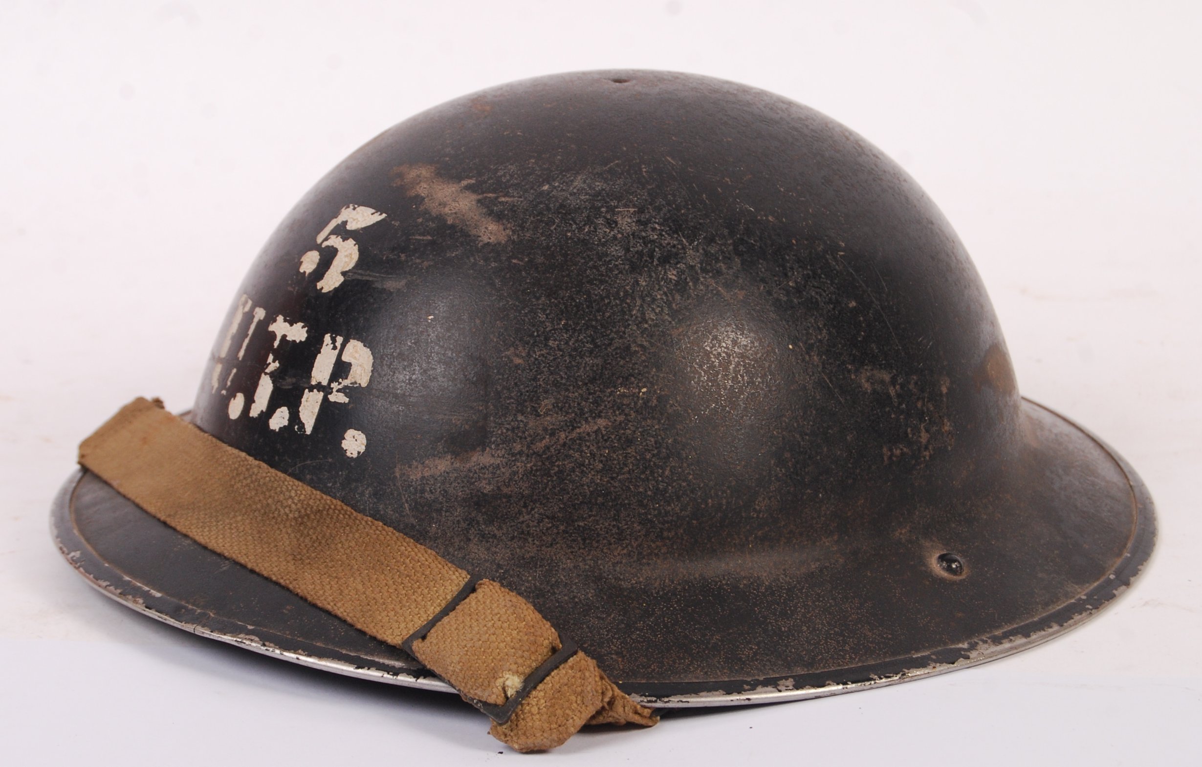 RARE WWII LONDON UPPER THAMES ARP RIVER PATROL HELMET