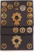 GOOD COLLECTION OF GENUINE BRITISH ARMY HELMET PLATES & CENTRES