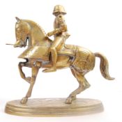 VINTAGE 1970'S BRASS MODEL SCULPTURE OF KNIGHT ON HORSEBACK