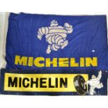 TWO ORIGINAL VINTAGE 1950'S MICHELIN TIRE BIBENDUM FLAGS
