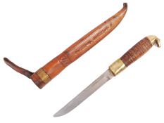 20TH CENTURY TRADITIONAL FINNISH PUUKKO HUNTING BELT KNIFE