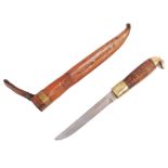 20TH CENTURY TRADITIONAL FINNISH PUUKKO HUNTING BELT KNIFE