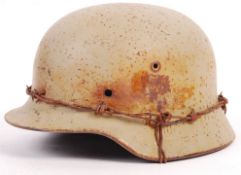 RARE ORIGINAL WWII GERMAN AFRIKA KORPS M35 HELMET