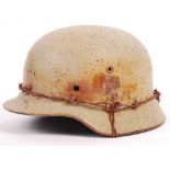 RARE ORIGINAL WWII GERMAN AFRIKA KORPS M35 HELMET