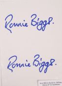 THE GREAT TRAIN ROBBERY - RONNIE BIGGS DUAL AUTOGRAPHED CARD