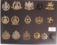 COLLECTION OF TERRITORIAL FORCES BRITISH UNIFORM CAP BADGES