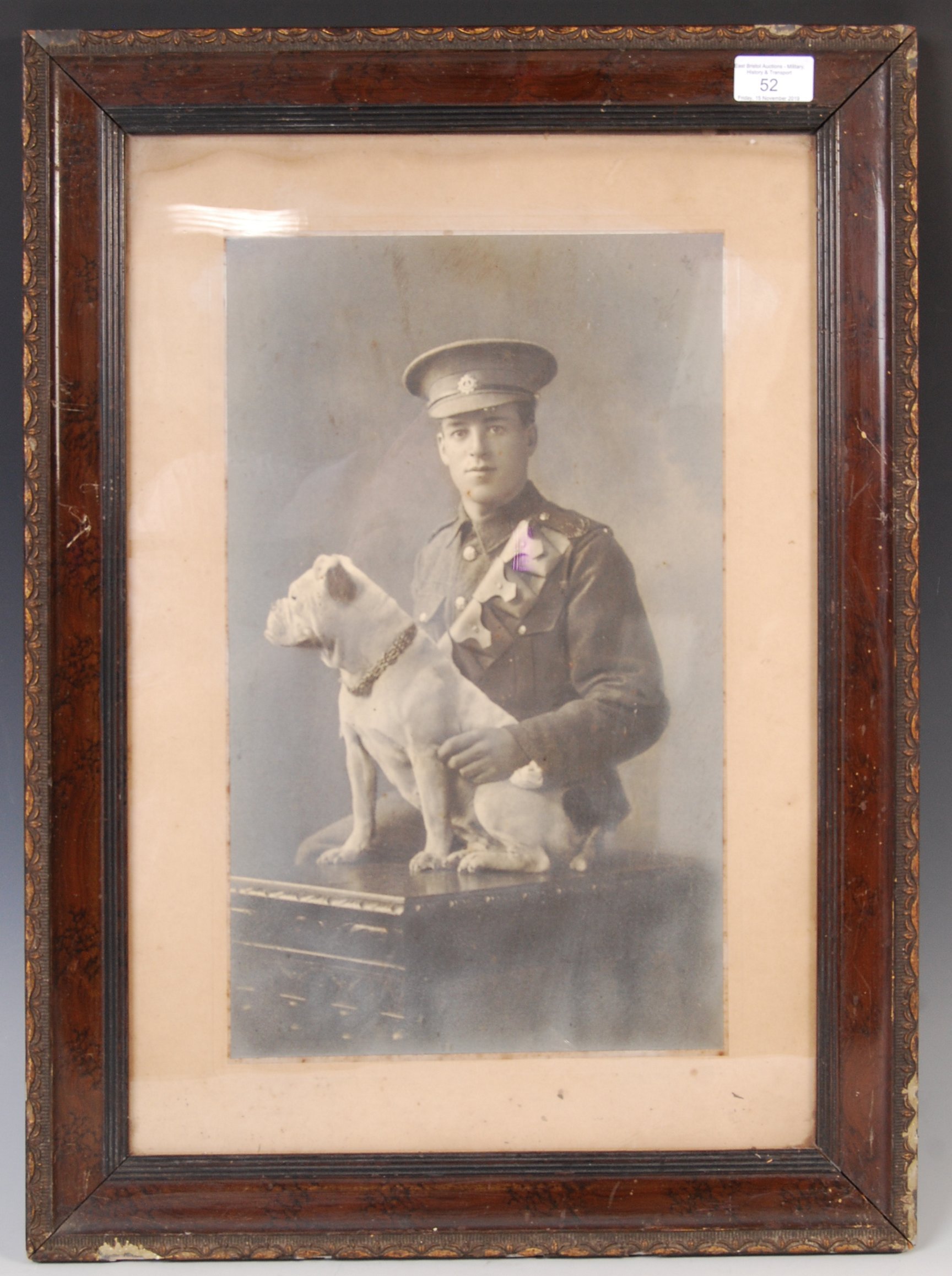 WWI FIRST WORLD WAR INTEREST SOLDIER PHOTOGRAPH & BULLDOG