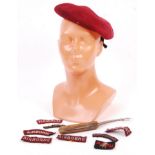 COLLECTION OF BRITISH AIRBORNE RELATED MILITARIA - BERET, KNIFE ETC