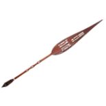 INDONESIAN 20TH CENTURY WOODEN CARVED PADDLE SPEAR