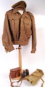 COLLECTION OF 1940'S MILITARY UNIFORM ITEMS & EFFECTS
