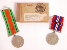 WWII SECOND WORLD WAR MEDAL PAIR - MR HILL OF LOND