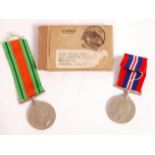 WWII SECOND WORLD WAR MEDAL PAIR - MR HILL OF LOND