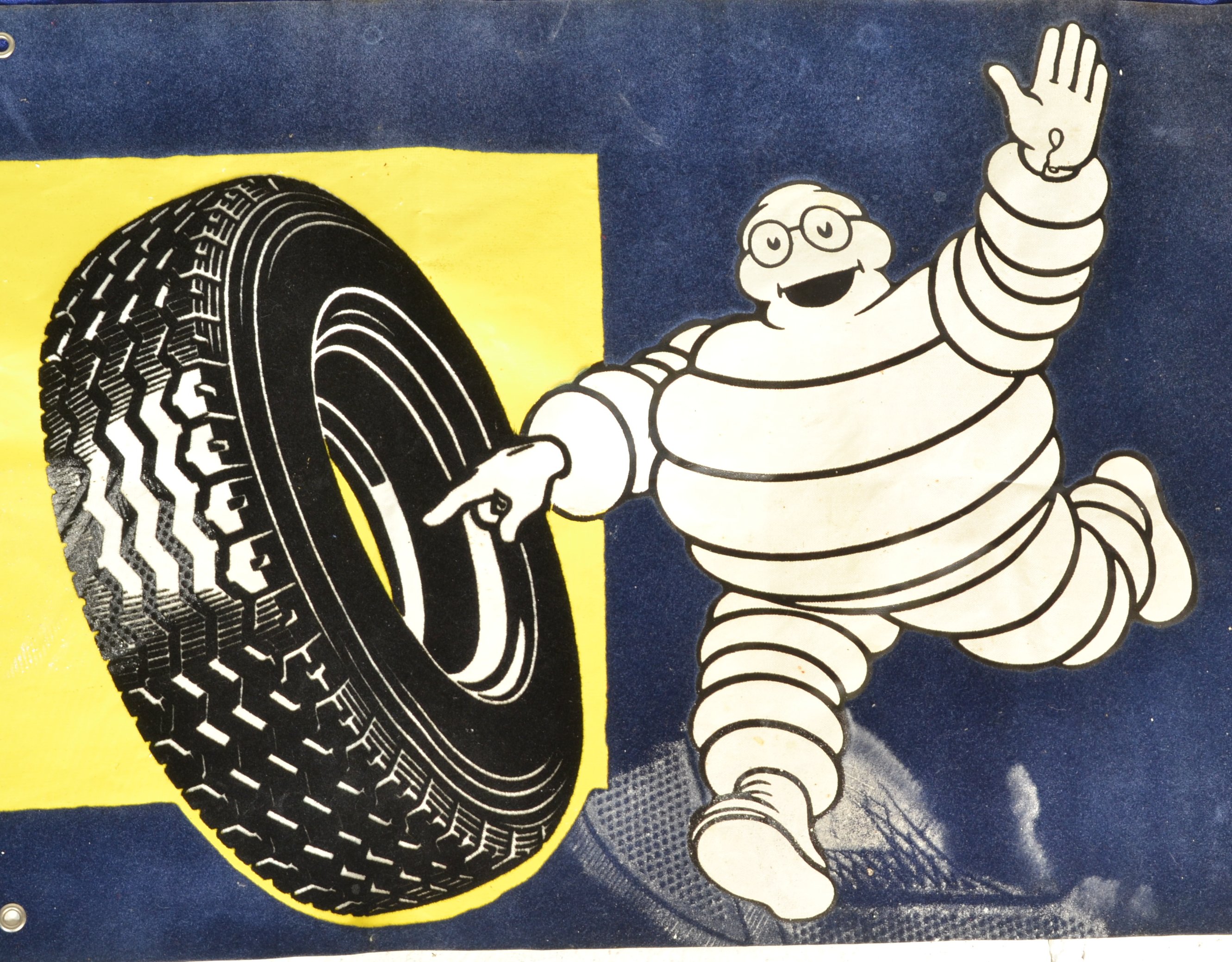 TWO ORIGINAL VINTAGE 1950'S MICHELIN TIRE BIBENDUM FLAGS - Image 4 of 4