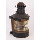 EARLY 20TH SHIPS COPPER LANTERN OF D SHAPE