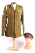 POST WWII ROYAL ARTILLERY OFFICER SERGEANT DRESS UNIFORM JACKET AND CAP