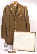 WWII SECOND WORLD WAR LIEUTENANT MEDAL GROUP & UNIFORM