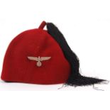 RARE ORIGINAL WWII GERMAN NAZI SPECIAL WAFFEN UNIT FEZ