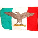 WWII ITALIAN MUSSOLINI UNIT LARGE LINEN 1944 FLAG