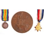 WWI FIRST WORLD WAR MEMORIAL PLAQUE & MEDAL GROUP - BRISTOL