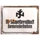 RARE ORIGINAL VINTAGE WWII GERMAN ENAMEL SIGN