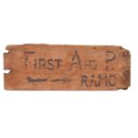 RARE WWII D-DAY RAMC BRITISH ARMY MAKESHIFT FIRST AID SIGN