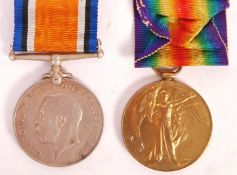 WWI FIRST WORLD WAR MEDAL PAIR - PRIVATE IN THE ARMY SERVICE CORPS